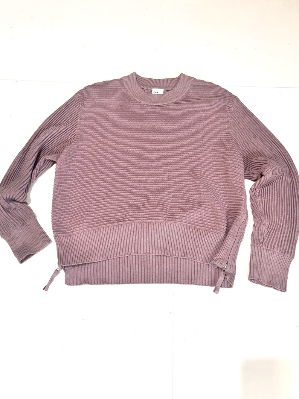FLX Mauve Ribbed Crewneck Sweater